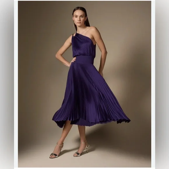 A.L.C. Ruby Pleated One Shoulder Dress size 8 - Picture 1 of 12